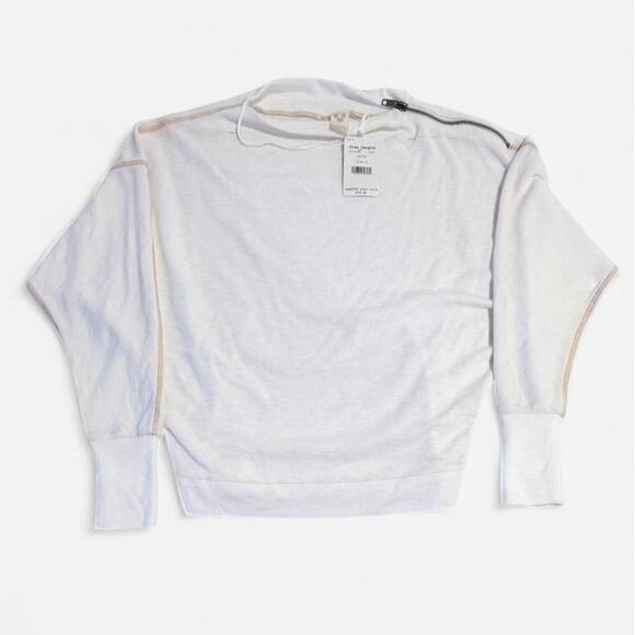 We The Free Sweaters - We The Free’s white dolman sleeve top with contrast tan topstitching Size S